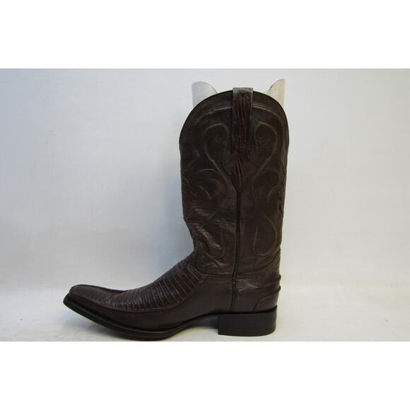El General Mens 9 D Brown Leather Lizard Print Cowboy Western Boots main image 5
